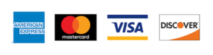 American Express, Visa, MasterCard and Discover logos
